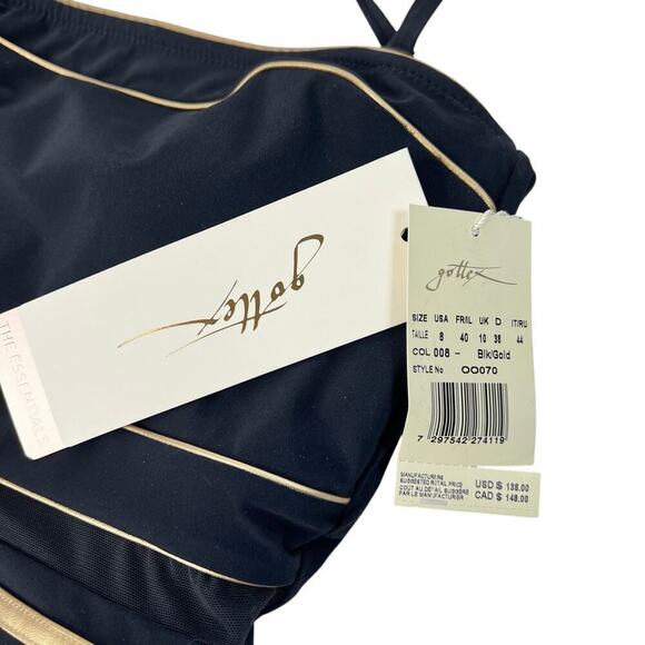 New Women’s Gottex Onyx Bandeau One-Piece Swimsuit Size 8 - Picture 4 of 8